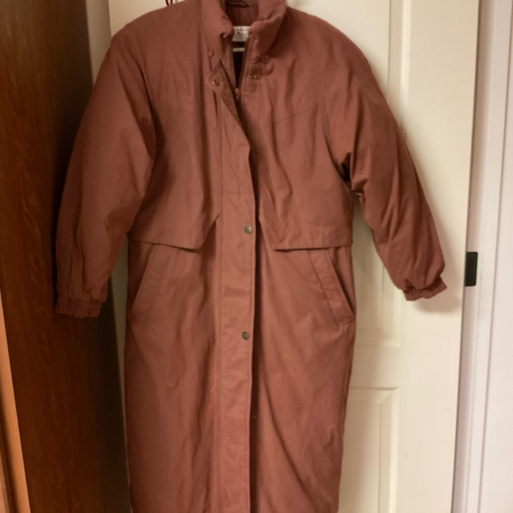 Vintage Talbots Heavy Down Long Riding Jacket EUC